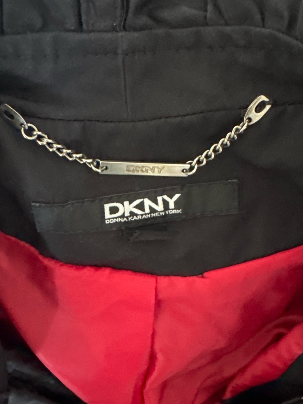 DKNY Black Ruffle Blazer with Red Satin Lining - Picture 8 of 8